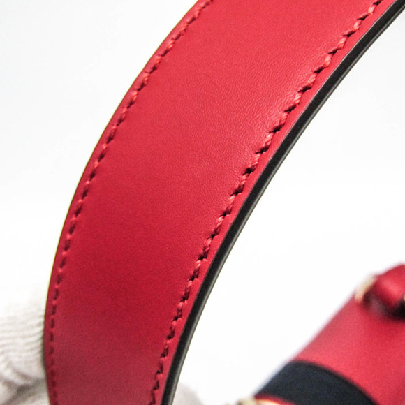 GUCCI Authentic Red Leather Sylvie Shoulder Bag - Picture 7 of 14